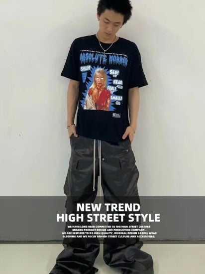 Pantalones Cargo de Cuero Holgados