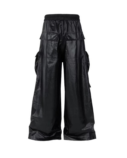 Pantalones Cargo de Cuero Holgados