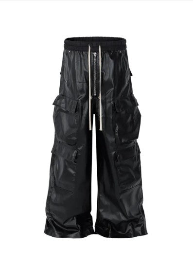 Pantalones Cargo de Cuero Holgados