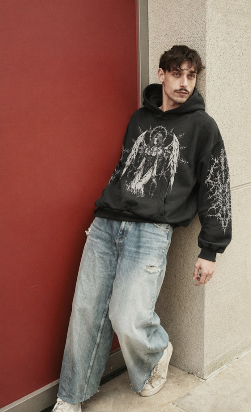 Hooded Printed Streetwear Sweatshirt