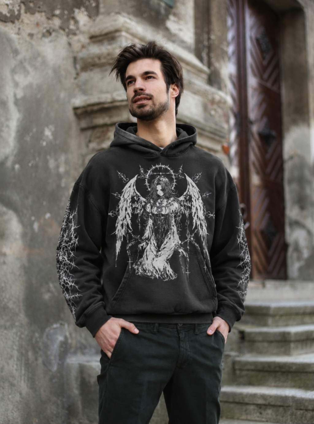 Hooded Printed Streetwear Sweatshirt